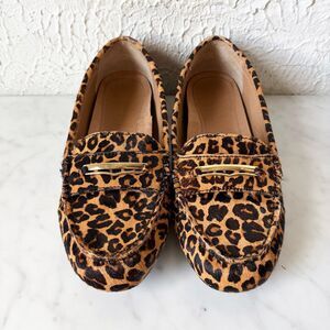 Vionic Ashby Leopard Print Calf Hair Driving Loafers Women's Size 9 Mocs Flats
